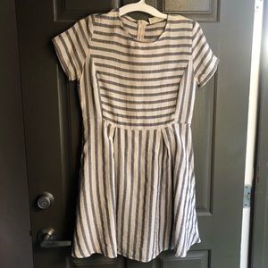 Anthropologie Dresses - ETWO Gray and Ivory Striped Dress Size Small Anthropologie Dresses - ETWO Gray and Ivory Striped Dress Size Small